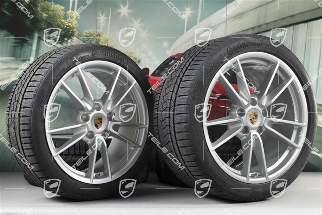 19"+20" Carrera Winterräder Satz, Felgen 8,5J x 19 ET52 + 11J x 20 ET66 + Continental Winterreifen 235/40 R19 + 295/35 R20, mit RDK-Sensoren