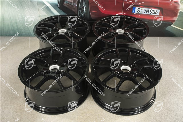 18" komplet felg "Cayman III", 8J x 18 ET57 + 9J x 18 ET47, czarny połysk