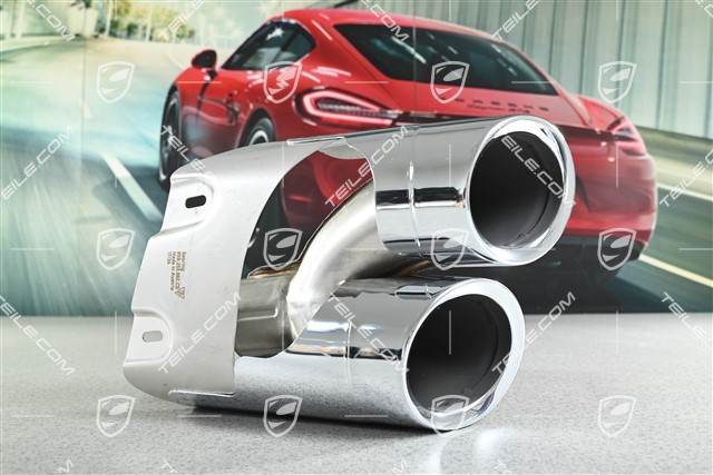 Endrohr / Auspuffblende, Verchromt, R