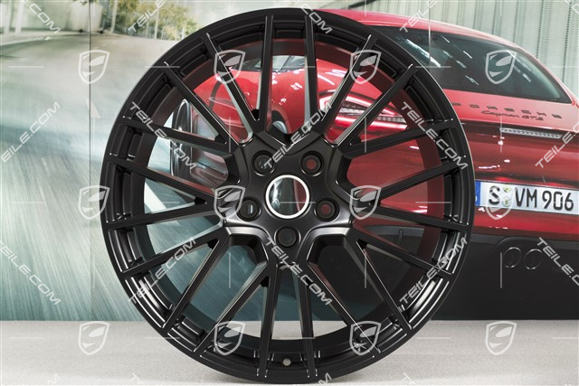 21-inch wheel rim set Cayenne RS Spyder, 11J x 21 ET49 + 9,5J x 21 ET46, for Cayenne Coupé, black satin matt