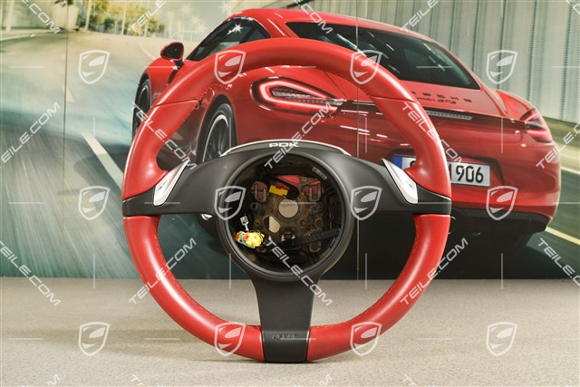 Steering wheel, Smooth Leather Carrera Red, PDK transmission