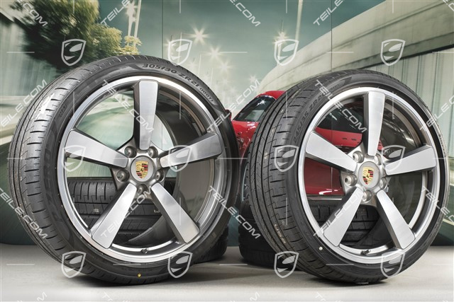 20+21-inch summer wheel set Carrera Exclusive Design, rims 8,5J x 20 ET53 + 11,5J x 21 ET67 + Goodyear summer tyres 245/35 R20 + 305/30 R21, with TPM