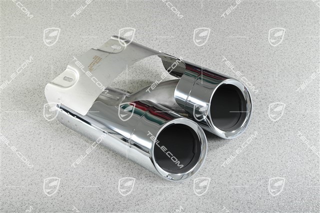 Endrohr / Auspuffblende, Verchromt, R