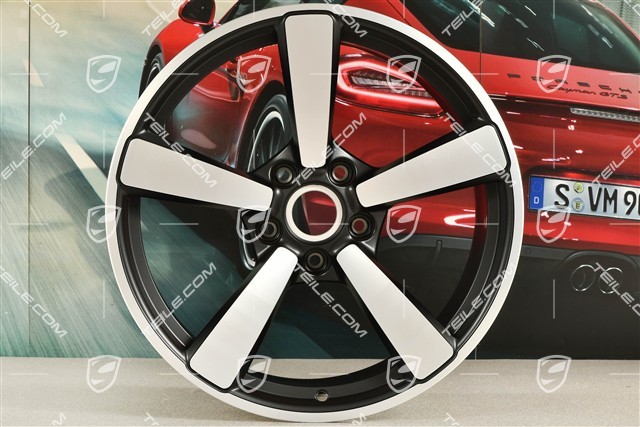 20+21-inch wheel rim set Turbo Exclusive Design, rims: front 9,5J x 20 ET44 + hinten 12J x 21 ET70 in black satin-mat