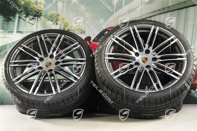 20" Winterräder Satz "Turbo", Felgen 8,5J x 20 ET51 + 11J x 20 ET56 + Pirelli Winterreifen 245/35 R20 + 295/30 R20, mit RDK-Sensoren