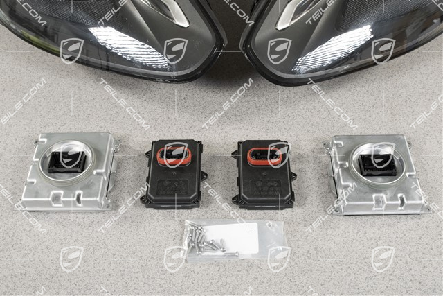 Reflektory LED, czarne, zestaw, L+R