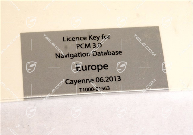 Licence key for PCM 3.0 Navigation database Europe 06.2013