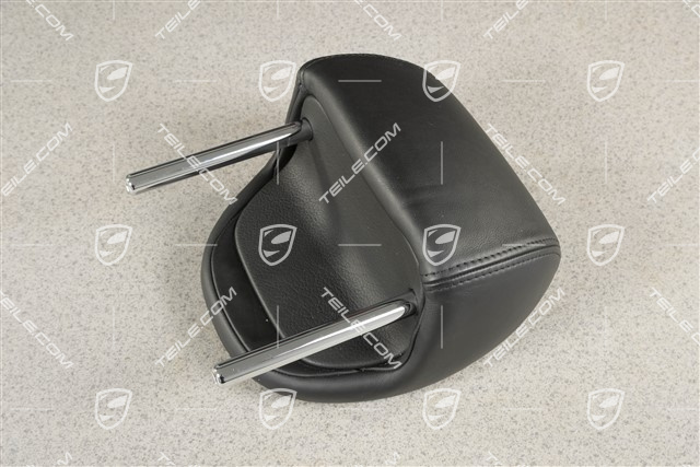 Zagłówek tylny, Gładka skóra, Czarny, Środkowy