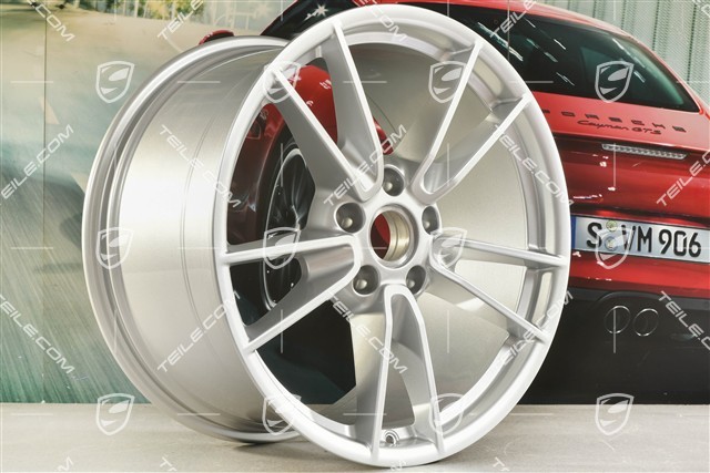 19+20" Carrera wheel rim set, wheels: front 8.5J x 19 ET52 + rear 11J x 20 ET66, in Brilliant Silver