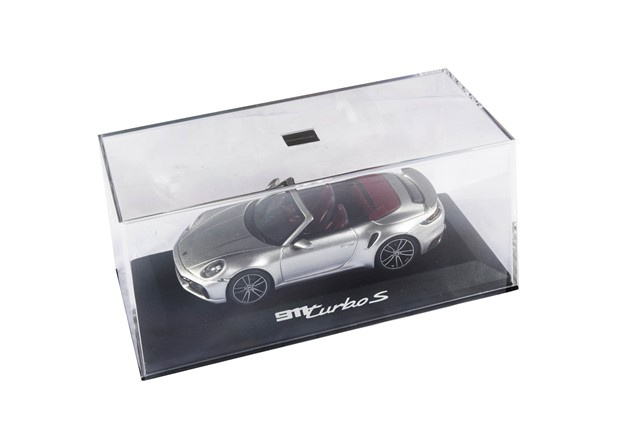 911 Turbo S Cabriolet 992, DieCast, GT silver metallic, black, red, 1:43