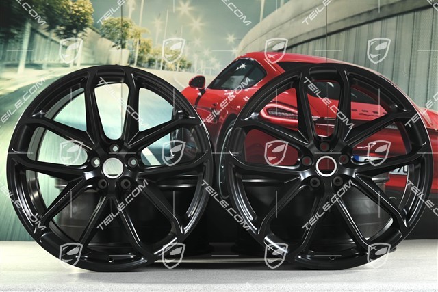 21" GT Design Felgensatz, 9,5J x 21 ET27 + 10J x 21 ET19, schwarz seidenmatt