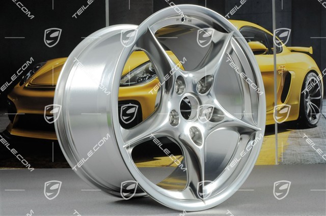 18" Carrera Felge, 10J x 18 ET65, kugelstrahlpoliert