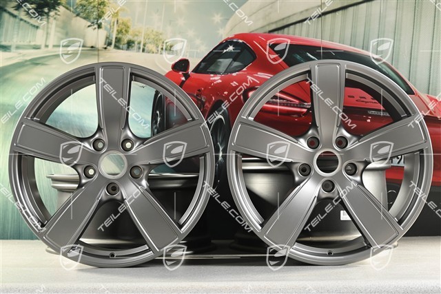 20" Felgensatz Carrera Sport, 8,5J x 20 ET57 + 10,5J x 20 ET51, in Platinum Seidenmatt
