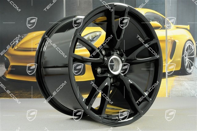18" Felgensatz Carrera IV, 8J x 18 ET57 + 11J x 18 ET51, C4 / C4S, schwarz hochglanz