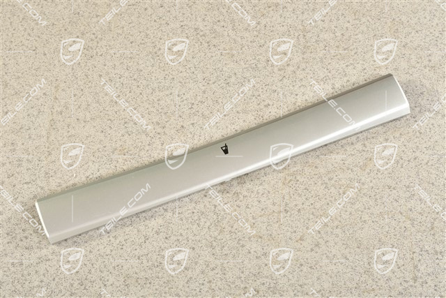 Dashboard / cup holder trim moulding, middle / centre, LHD, Galvano silver