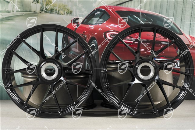 20" Felgensatz Turbo Sport III, Zentralverschluss, 9J x 20 ET51 + 11,5J x 20 ET56, schwarz hochglanz