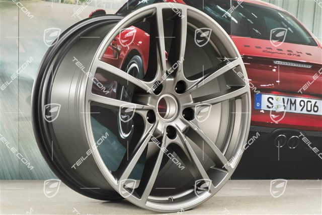20" komplet felg Cayenne COUPE Sport, 10,5J x 20 ET55 + 9J x 20 ET50, kolor platynowy satynya