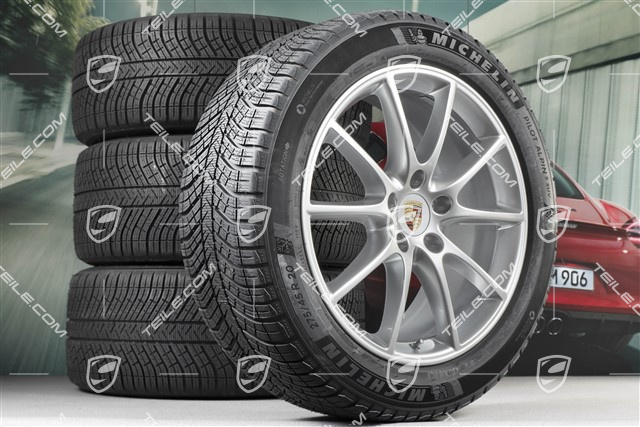 20" koła zimowe Cayenne COUPE Design, komplet, felgi 9J x 20 ET50 + 10,5J x 20 ET55 + opony zimowe Michelin 275/45 R20 + 305/40 R20, z czujnikami ciśnienia