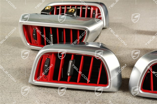 Luftdüese, set, galvano silver/rot