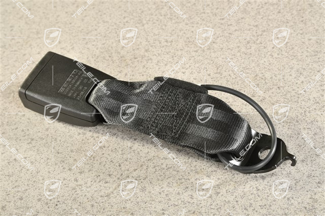 Gurtschloss, hinten, mitte, optische und akustische Kontrolle der Befestigung