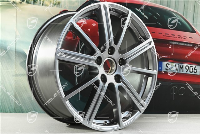 20" Komplet felg Panamera Turbo, 9,5J x 20 ET71 + 10,5J x 20 ET71, Adamantium