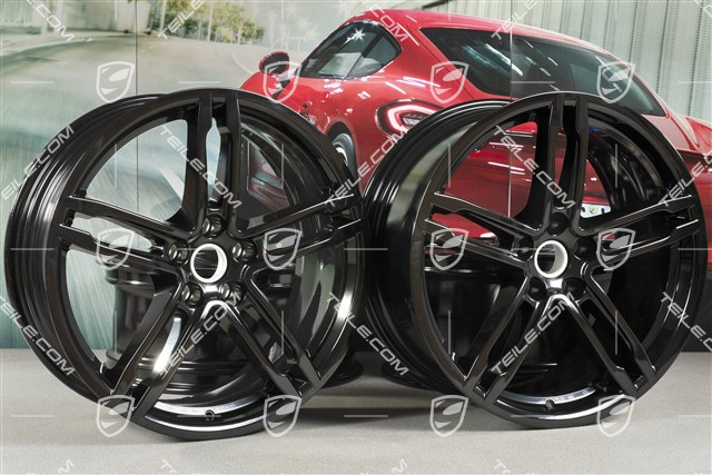 19" Komplet felg Macan Turbo, 8J x 19 ET21 + 9J x 19 ET21, czarny wysoki połysk