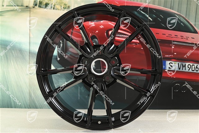 19+20" wheel rim set Carrera, rims: front 8,5J x 19 ET52 + rear 11,5J x 20 ET67, black high gloss