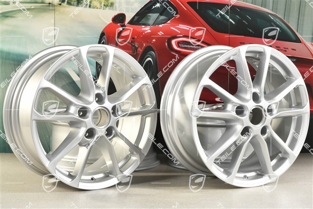 18'' Felgensatz Cayenne Facelift 2014->, 8J x 18 ET 53, Brilliantsilber