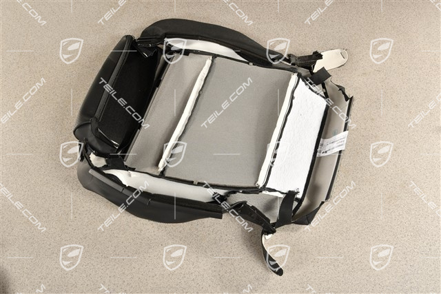 Bezug, Leder Schwarz mit Kreide Naht Faden, R