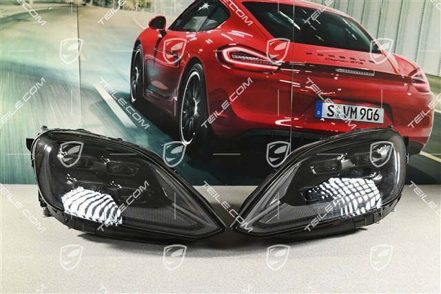 LED Headlamp set, with variable light distribution, darkened, L+R
