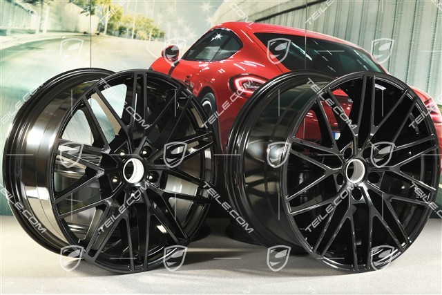 21" Felgensatz Cayenne RS Spyder Design, 11J x 21 ET58 + 9,5J x 21 ET46, schwarz hochglanz
