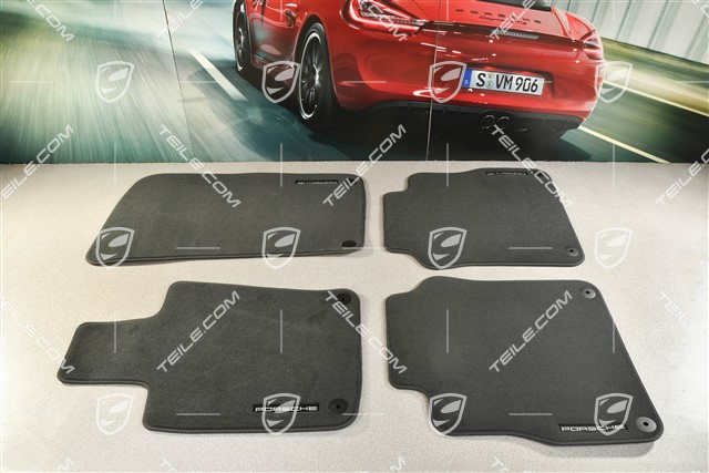 Dywaniki welurowe / Zestaw dywaników / mat podłogowych z klipsami mocującymi, Wersja long / Executive, czarny