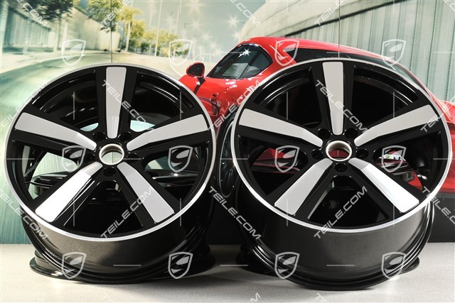 22-inch wheel rim set Cayenne Exclusive Design Sport, 10J x 22 ET48 +11,5J x 22 ET61, black high gloss