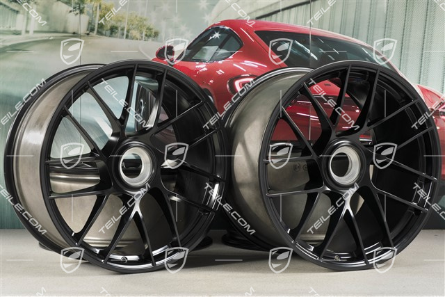 20" Felgensatz Turbo Sport III, Zentralverschluss, 9J x 20 ET51 + 11,5J x 20 ET56, schwarz hochglanz