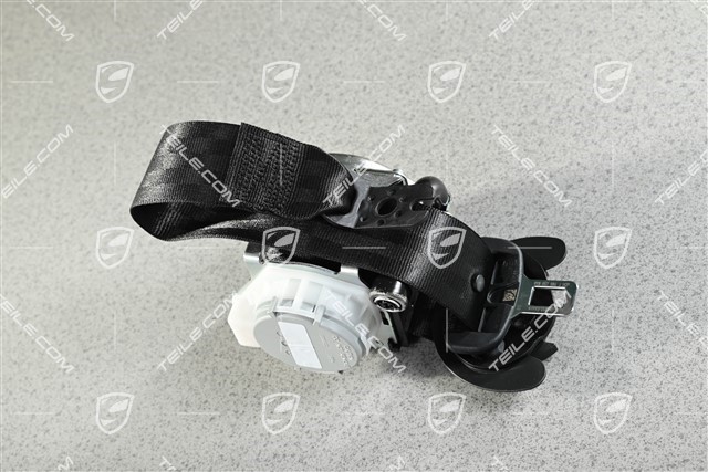 Hintere Sicherheitsgurt, Schwarz, optische und akustische Kontrolle der Befestigung, R