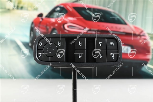 Fensterheber Schalter, Fahrerseite, Schwarz-matt