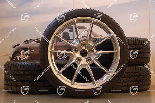 20" Komplet kół letnich Carrera S (III), 8J x 20 ET57 + 9,5J x 20 ET45 + NOWE opony letnie Pirelli 235/35 ZR20 + 265/35 ZR20