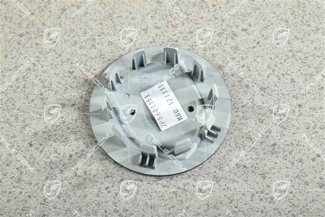 Radkappe, rund, gewölbt, mit farbigem Porsche-Wappen, Umber Metallic