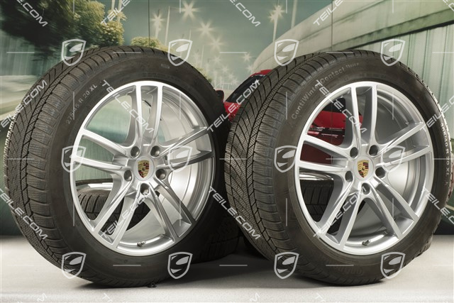 20" Cayenne Sport Winterräder Satz, Felgen 9J x 20 ET50 + 10,5J x 20 ET64 + Continental Winterreifen 275/45 R20 + 305/40 R20, mit RDK-Sensoren