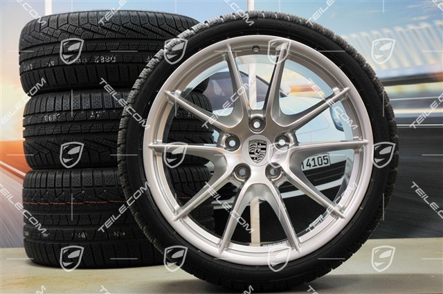 20" Komplet kół zimowych Carrera S (III), felgi 8,5J x 20 ET51 + 11J x 20 ET52 + opony zimowe Pirelli 245/35 ZR20 + 295/30 ZR20, bez czujników ciśnienia