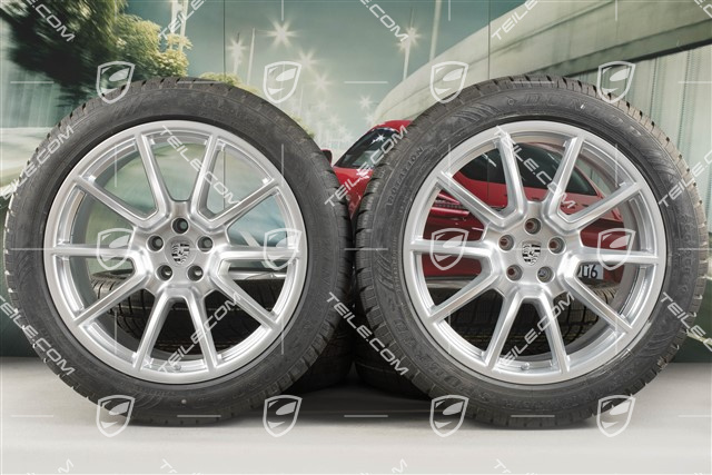 20" "Macan SportDesign" koła zimowe, komplet, felgi 9J x 20 ET26 + 10J x 20 ET19, NOWE opony zimowe Dunlop SP Winter Sport 4D 265/45 R20 + 295/40 R20, z czujnikami ciśnienia RDK