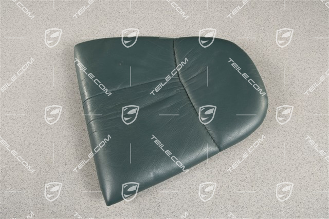 Back seat lower / cushion, Draped leather, Cedar green, R