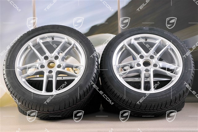 19" Panamera TURBO II Winterräder Satz, Felgen 9J x 19 ET 60 + 10J x 19 ET61 + Continental Winterreifen, 255/45 R19+285/40 R19, ohne RDK
