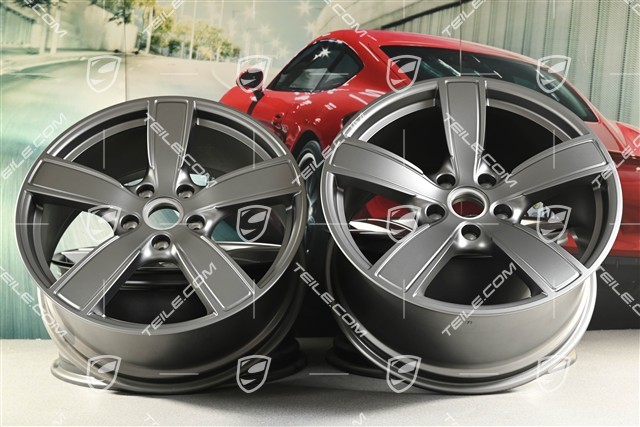 20" Felgensatz Carrera Sport, 8,5J x 20 ET57 + 10,5J x 20 ET51, in Platinum Seidenmatt