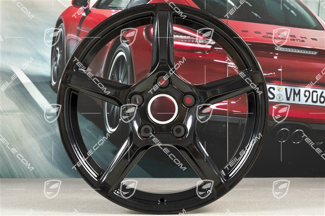 18" Felga Boxster IV, 8J x 18 ET57, czarny wysoki połysk