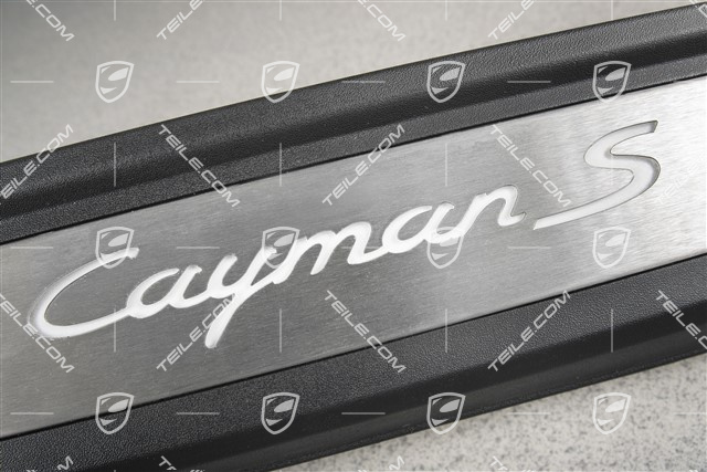 Einstiegleiste, Edelstahl, mit Beleuchtung, mit Schriftzug "Cayman S", R