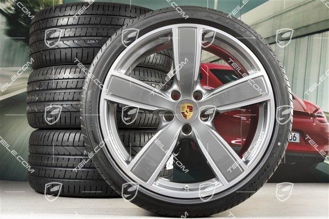 22" Cayenne Coupé Sport Classic Sommerräder Satz, Felgen 10J x 22 ET48 + 11,5J x 22 ET52 + NEUE Pirelli Sommerreifen 285/35 R22 + 315/30 R22, mit RDK-Sensoren