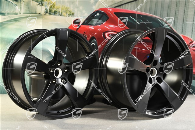20" Felgensatz "Macan Sport", 9J x 20 ET26 + 10J x 20 ET19, in schwarz seidenmatt