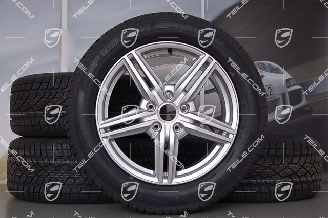 19" Cayenne Design II Winterräder Satz, 4x Felgen 8,5 J x 19 ET 59 + 4x Dunlop Winterreifen 265/50 R 19 110V XL M+S, mit RDK-Sensoren