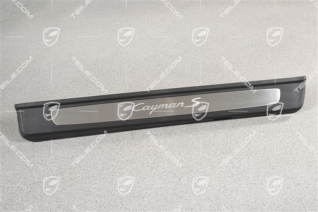 Listwa ozdobna, stal szlachetna, z napisem "Cayman S", L